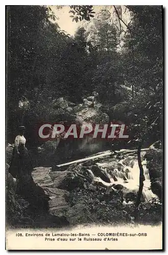 Ansichtskarte AK Environs de Lamalou les Bains CLOMBIERESsur ORB prise d'eau sur le russeau d'Arles