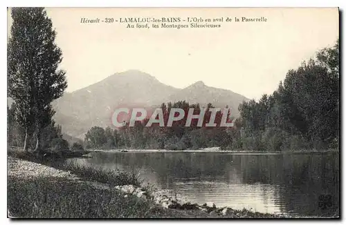 Ansichtskarte AK LAMALOU les BAINS L'Orb en aval de la Passerelle Au fond les montagnes silencieuses