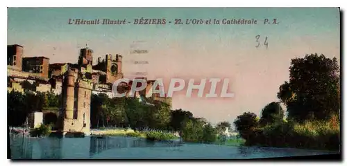 Cartes postales BEZIERS L'Orb et la Cathedrale