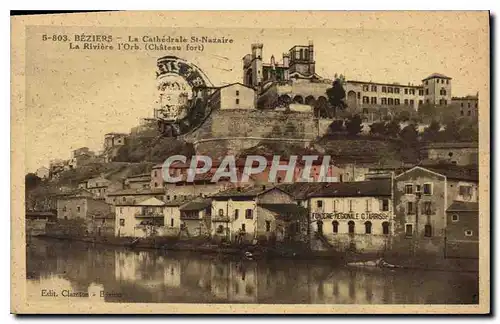 Ansichtskarte AK BEZIERS La Cathedrale St Nazaire La Riviere I'Irb