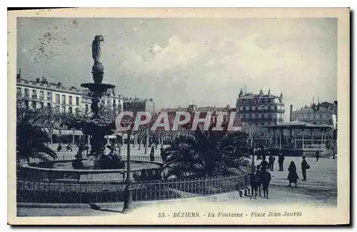 Ansichtskarte AK BEZIERS La Fontaine Place Jean Jaures