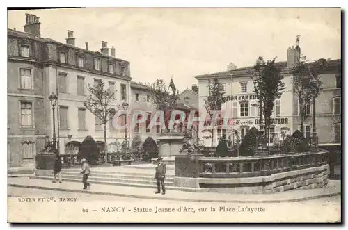 Cartes postales NANCY Statue Jeanne Jeanne d'Arc sur Place Lafayette