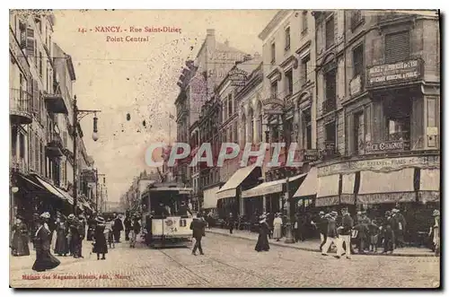 Cartes postales NANCY Rue Saint Dizier Point Central Tramway