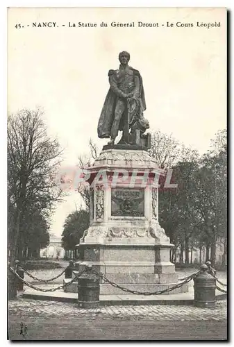 Cartes postales NANCY La Statue du General drouot Le Cours Leopold