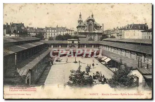 Cartes postales Nancy Marche Couvert Eglise Saint Sebastien