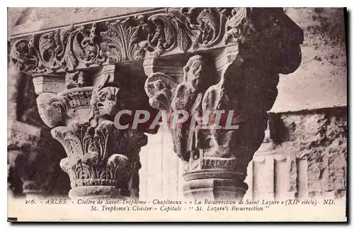 Cartes postales Arles Cloitre de St Trophime Chapiteaux La Ressurection de St Lazare