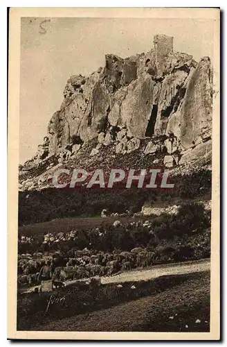 Ansichtskarte AK Paysages et Pierres de Provence le chateau des Baux Berger Moutons