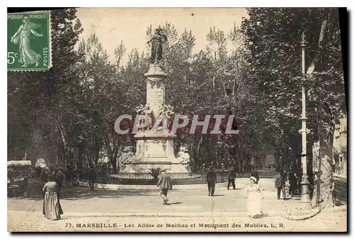 Cartes postales Marseille les Allees de Meilhan et Monument des Mobiles