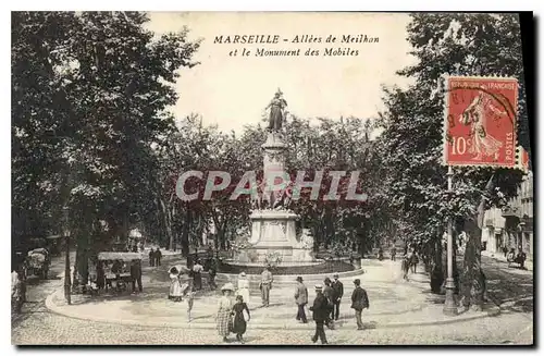 Ansichtskarte AK Marseille Allees de Meilhan et le monument des Mobiles