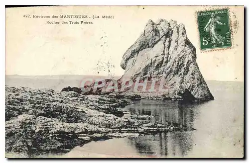 Cartes postales Environs des Martigues la Mede Rocher des Trois Freres