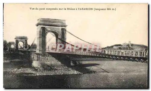 Ansichtskarte AK Vue du pont suspendu sur le Rhone a Tarascon