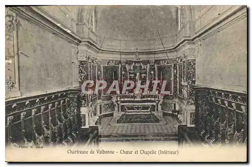 Cartes postales Chartreuse de Valbonne Choeur et Chapelle interieur