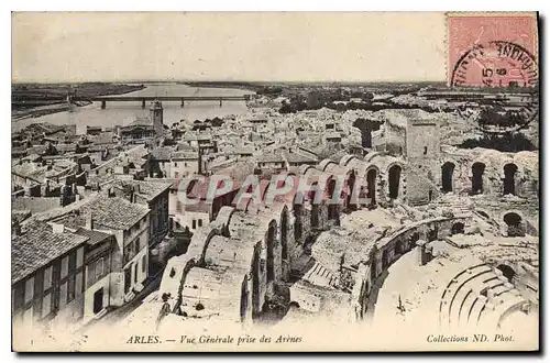 Ansichtskarte AK Arles vue generale prise des Arenes