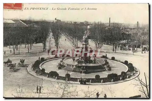 Cartes postales Aix en Provence la grande fontaine et l'Avenue