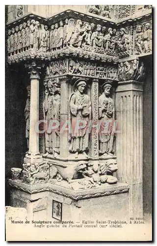 Cartes postales Musee de Sculpture comparee Eglise Saint Trophime a Arles Angle gauche du portail central XII si