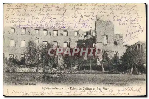 Cartes postales Aix en Provence Ruines du Chateau de Puy Ricar