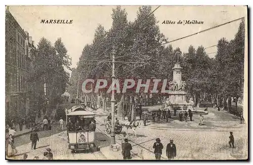 Ansichtskarte AK Allees de Meilhan Marseille Tramway