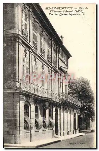 Cartes postales Hotel de Villeneuve d'Ansouis (1670) Rue du Quatre Septembre