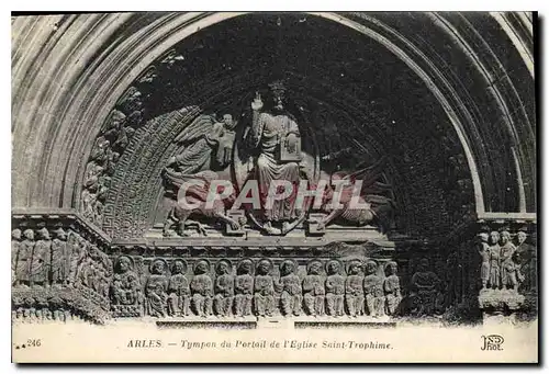 Cartes postales Tympan du Portail de l'Eglise Saint Trophime Arles