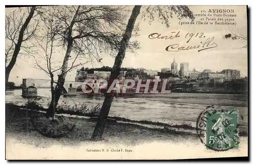 Cartes postales Pont Benezet et Palais des papes Avignon