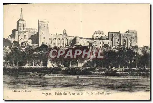 Cartes postales Avignon Palais des Papes vu de l'Ile de la Barthelasse