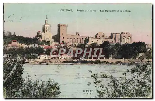 Cartes postales Avignon Palais des Papes Les Remparts et le Rhone