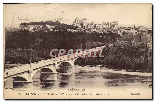 Cartes postales Avignon Le Pont de Villeneuve et le Palais de Papes