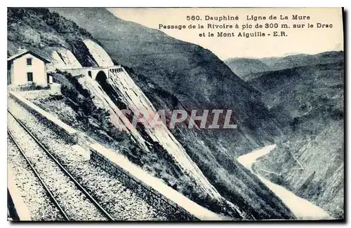 Cartes postales Dauphine Ligne de la Mure. Passage de la Rivoire sur le Drac et le Mont Aiguille