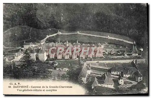 Cartes postales Dauphine Couvent de la Grande Chartreuse Vue generale reduite et complete