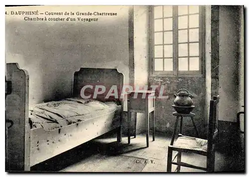 Ansichtskarte AK Dauphine Couvent de la Grande Chartreuse Chambre a coucher d'un Voyageur