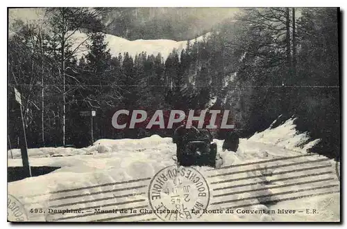 Cartes postales Massif de la Chartreuse La Route du Couvent en hiver Automobile