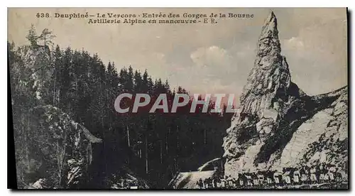 Ansichtskarte AK Le Vercorn Entree des Gorges de la Bourne Artillerie Alpine en man�uvre Chasseurs Alpins Militar