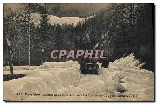 Cartes postales Dauphine Massif de la Chartreuse La Route du Couvent en hiver Automobile