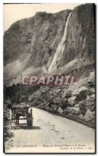 Ansichtskarte AK Route du Boug d'Oisans a la Grave Cascade de la Pisse Attelage