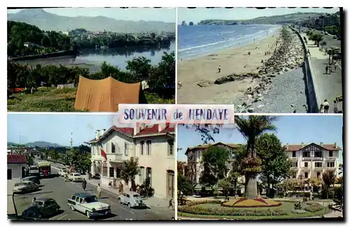 Cartes postales moderne Hendaye Baie et montagne des trois Couronnes La Plage vers les deux Jummeaux Pont Internaqtional