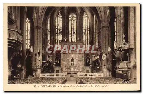 Ansichtskarte AK Perpignan Interieur La Cathedrale Maitre Autel