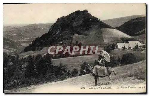 Ansichtskarte AK Le Mont Dore La roche Vendeix Femme Ane Mule Folklor