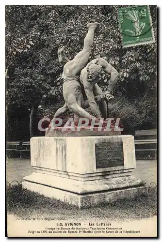 Cartes postales Avignon Les Lutteurs Lutte
