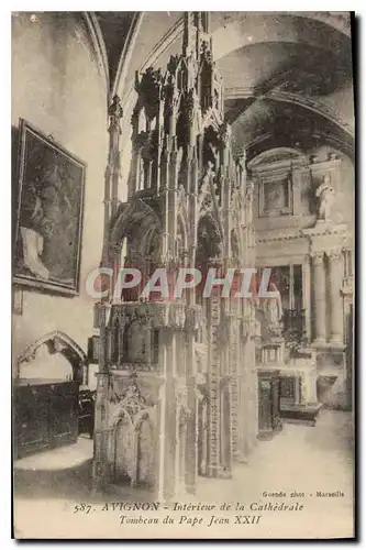 Cartes postales Avignon Interieur de la Cathedrale Tombeau du Pape Jean XXII