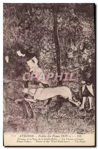 Cartes postales Avignon Palais des Papes Fresque de la Tour de la Garderobe La Chasse a Courre