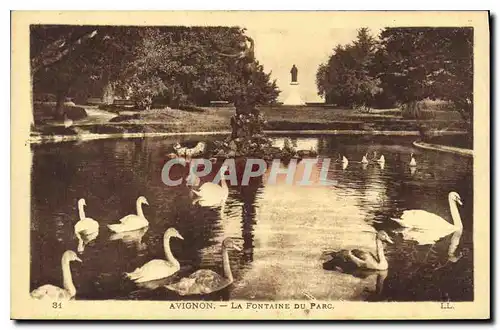 Ansichtskarte AK Avignon La Fontaine du Parc Cygnes