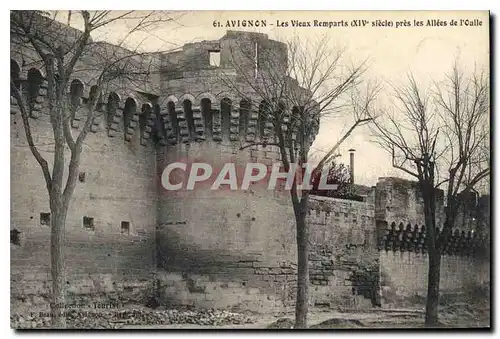 Cartes postales Avignon Lers Vieux Remparts (XIV siecle) pres les Allees de l'Oalle