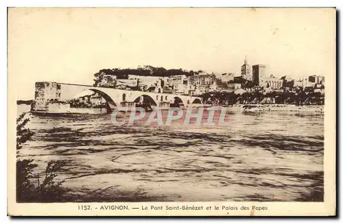 Cartes postales Avignon Le Pont Saint Benezet et le Palais des Papes