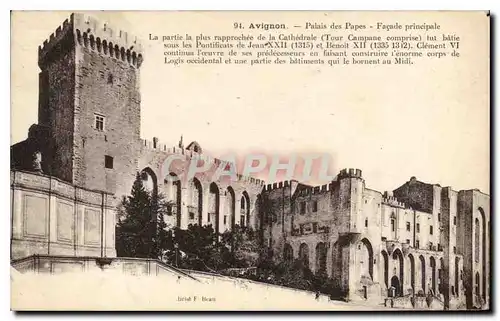 Ansichtskarte AK Avignon Palais des Papes Facade principale