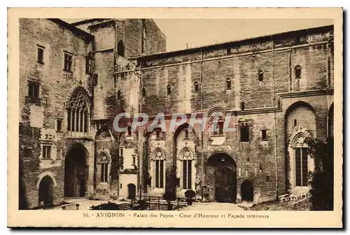 Ansichtskarte AK Avignon Palais des Papes Cour d'Honneur et Facade Interieure