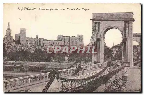 Cartes postales Avignon Pont suspendu et le Palais des Papes