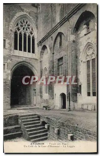 Ansichtskarte AK Avignon Palais des Papes Un coin de la cour d'Honneur La Loggia