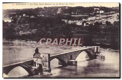Cartes postales Avignon Le Pont Saint Benezet vue du Rocher des Doms