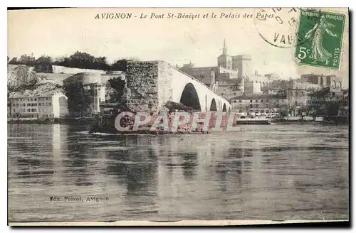 Cartes postales Avignon Le Pont St Benezet et le Palais des Papes