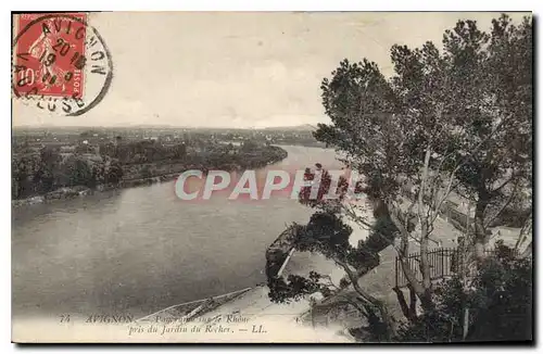Cartes postales Avignon Panorama sur le Rhone pris du Jardin du Rocher